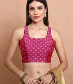 Magenta Brocade Sleevless Readyade Blouse