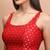 Red Brocade Sleeveless Readymade Blouse
