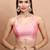 Peach Brocade Sleeveless Readymade Blouse