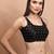 Black Brocade Sleeveless Readymade Blouse