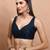 Navy Blue Silk Sleeveless Readymade Blouse