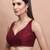 Maroon Silk Sleeveless Readymade Blouse