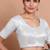 Silver Tissue Round Neck Readymade Blouse