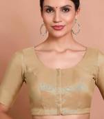 Light Gold Tissue Round Neck Readymade Blouse