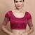 Wine Silk Round Neck Readymade Blouse