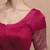 Wine Silk Round Neck Readymade Blouse