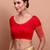 Red Silk Round Neck Readymade Blouse