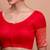Red Silk Round Neck Readymade Blouse