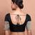 Black Silk Round Neck Readymade Blouse With Elbow Length Sleeves