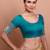 Blue Silk Round Neck Readymade Blouse