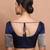 Navy Blue Silk Round Neck Readymade Blouse