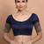 Navy Blue Silk Round Neck Readymade Blouse