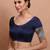 Navy Blue Silk Round Neck Readymade Blouse