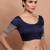 Navy Blue Silk Round Neck Readymade Blouse