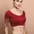 Maroon Silk Round Neck Readymade Blouse