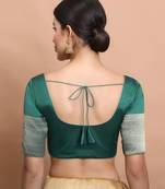 Rama Green Silk Round Neck Readymade Blouse