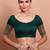 Green Silk Round Neck Readymade Blouse