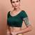 Green Silk Round Neck Readymade Blouse