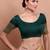 Green Silk Round Neck Readymade Blouse