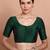 Green Silk Round Neck Readymade Padded Blouse