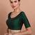Green Silk Round Neck Readymade Padded Blouse