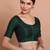 Green Silk Round Neck Readymade Padded Blouse