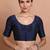 Navy Blue Silk Round Neck Sleeveless Blouse