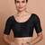 Black Silk Round Neck Readymade Padded Blouse
