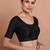 Black Silk Round Neck Readymade Padded Blouse