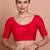 Red Silk Round Neck Readymade Padded Blouse