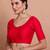 Red Silk Round Neck Readymade Padded Blouse