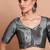 Grey Tissue Emroidered Readymade Blouse