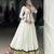 white Rayon Chaniya Choli with Embossed Design & Lace Detailing