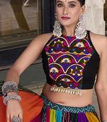 multicolor Rayon Printed Chaniya Choli with Gota Patti work