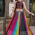 multicolor Rayon Printed Chaniya Choli with Gota Patti work