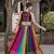 multicolor Rayon Printed Chaniya Choli with Gota Patti work