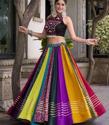 multicolor Rayon Printed Chaniya Choli with Gota Patti work