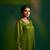 Olive embroidered satin kurta set