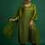 Olive embroidered satin kurta set
