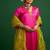 Rani pink embroidered satin kurta set