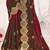Brown and red multi zari resham embroidered border work satin silk saree sari