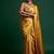 Mustard plain silk saree with belt