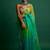 Lime green embroidered organza saree