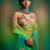 Lime green embroidered organza saree