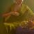 Olive embroidered silk saree
