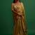 Dark olive plain silk saree saree with belt