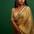 Dark olive plain silk saree saree with belt