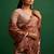 Rose pink embroidered silk saree saree with belt