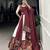 maroon Rayon Printed Chaniya Choli with Paper Mirror Work Gota Patti Lace