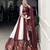 maroon Rayon Printed Chaniya Choli with Paper Mirror Work Gota Patti Lace